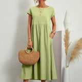 Robe Légère En Coton Doux Avec Poches