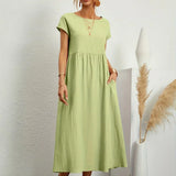 Robe Légère En Coton Doux Avec Poches
