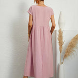 Robe Légère En Coton Doux Avec Poches