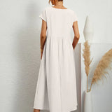 Robe Légère En Coton Doux Avec Poches