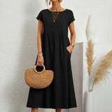 Robe Légère En Coton Doux Avec Poches