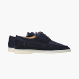 Men's Lace-Up Moccasins with Suede Surface and Flexible Sole