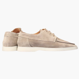 Men's Lace-Up Moccasins with Suede Surface and Flexible Sole