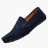 Slip-on moccasins for men with soft sole and plain surface