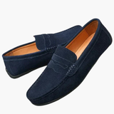 Slip-on moccasins for men with soft sole and plain surface