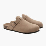 Men's closed-toe mules with adjustable strap