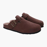 Men's closed-toe mules with adjustable strap