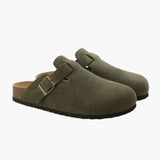 Men's closed-toe mules with adjustable strap