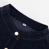 Indigo Statement Puff Sleeve Mini Dress