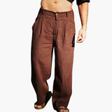 Men's Wide High Waist Pants with Side Pockets