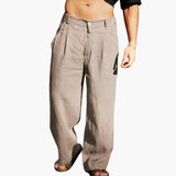 Men's Wide High Waist Pants with Side Pockets
