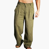Men's Wide High Waist Pants with Side Pockets