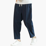 Straight Leg Pants for Men with Drawstring and Side Pockets