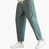 Straight Leg Pants for Men with Drawstring and Side Pockets