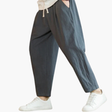 Straight Leg Pants for Men with Drawstring and Side Pockets