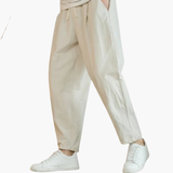 Straight Leg Pants for Men with Drawstring and Side Pockets