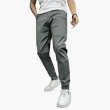 Men's cargo pants with elastic waistband and multiple pockets