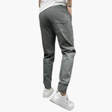 Men's cargo pants with elastic waistband and multiple pockets