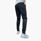 Men's cargo pants with elastic waistband and multiple pockets