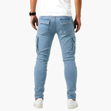 Men's tapered fit cargo pants with elastic waistband