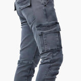 Men's tapered fit cargo pants with elastic waistband