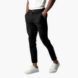 Men's chino pants with button closure
