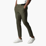 Men's chino pants with button closure