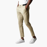 Men's chino pants with button closure