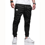 Men's casual straight-leg pants with elastic waistband