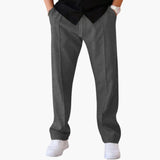 Men's pants with wide legs and elastic waist