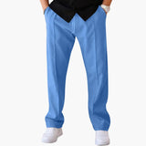 Men's pants with wide legs and elastic waist