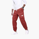 Men's ribbed surface pants with multiple pockets