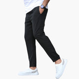 Men's pants with elastic waistband and side pockets