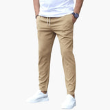 Men's pants with elastic waistband and side pockets