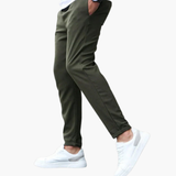 Men's slim fit pants with side and back pockets