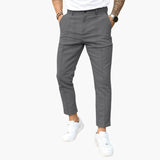 Men's slim fit casual ankle pants with front seam