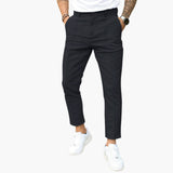 Men's slim fit casual ankle pants with front seam