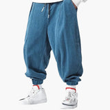 Men's casual corduroy pants with drawstring waist