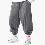 Men's casual corduroy pants with drawstring waist