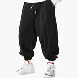 Men's casual corduroy pants with drawstring waist