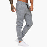 Men's checkered jogger pants with side pockets