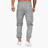 Men's checkered jogger pants with side pockets