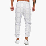 Men's checkered jogger pants with side pockets