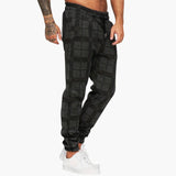 Men's checkered jogger pants with side pockets