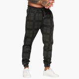 Men's checkered jogger pants with side pockets