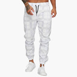 Men's checkered jogger pants with side pockets