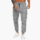 Men's checkered jogger pants with side pockets