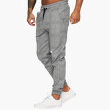 Men's checkered jogger pants with side pockets