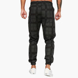 Men's checkered jogger pants with side pockets