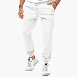 Men's casual jogger pants in micro-stretch with adjustable waist